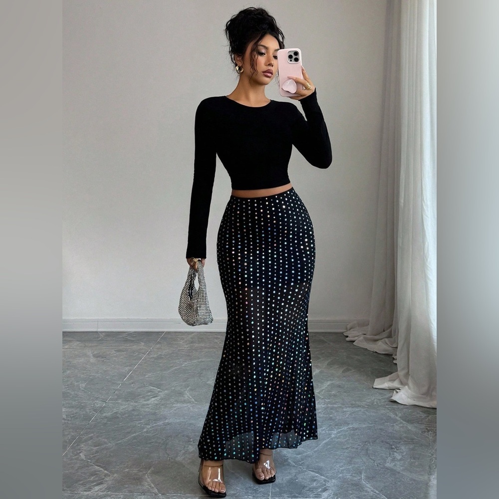 Polka Dot Maxi Skirt